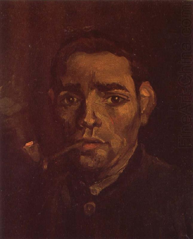 Head of a Young Peasant with Pipe (nn04), Vincent Van Gogh